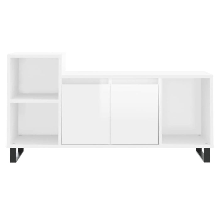 Comodă TV, alb extralucios, 100x35x55 cm, lemn prelucrat - WALTI WALTI