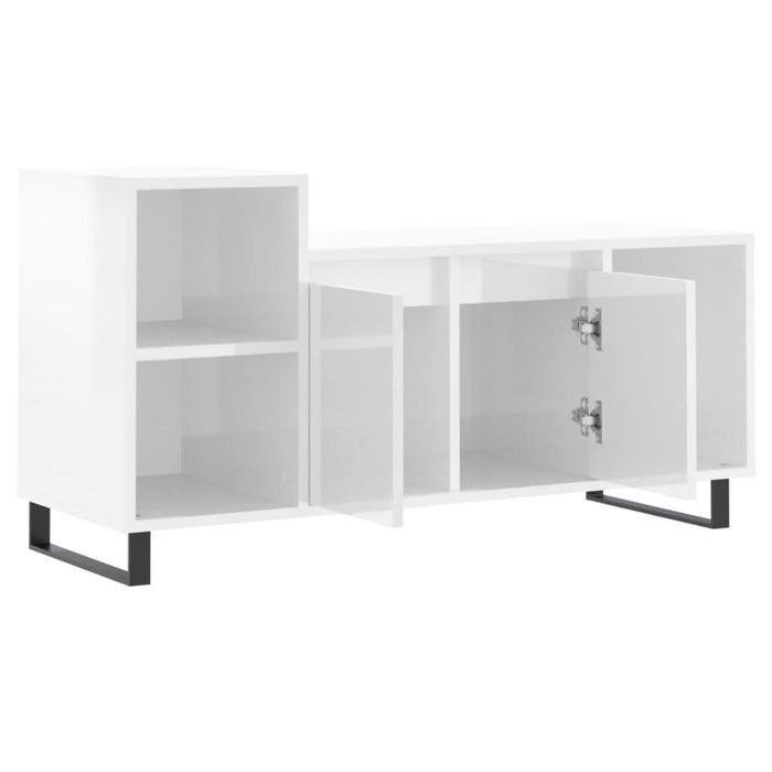Comodă TV, alb extralucios, 100x35x55 cm, lemn prelucrat - WALTI WALTI
