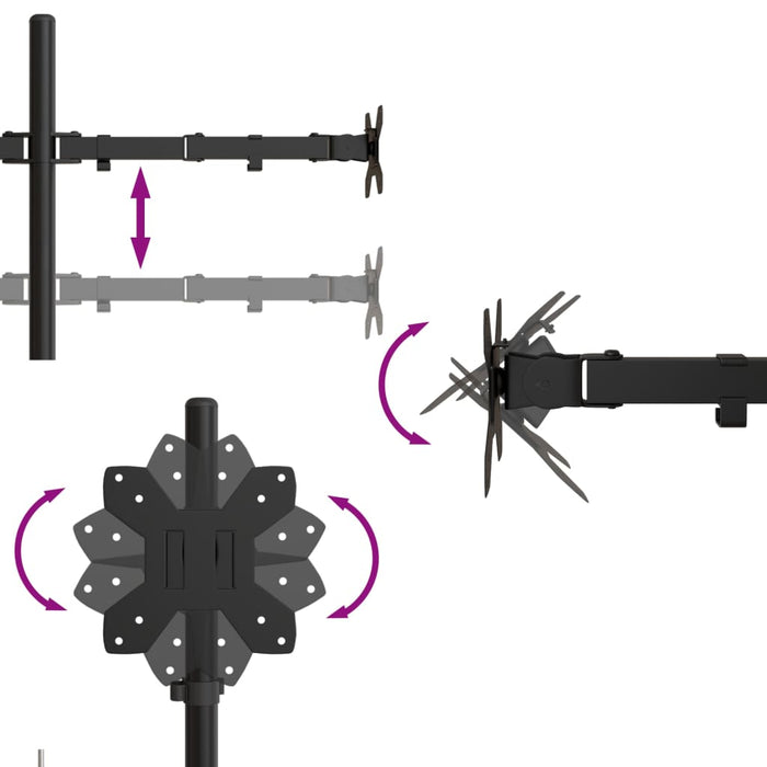 Suport de perete pentru monitor VESA 75/100 mm, negru, oțel - WALTI WALTI