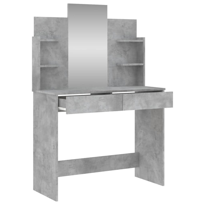 Masă de toaletă cu oglindă, gri beton, 96x39x142 cm - WALTI WALTI