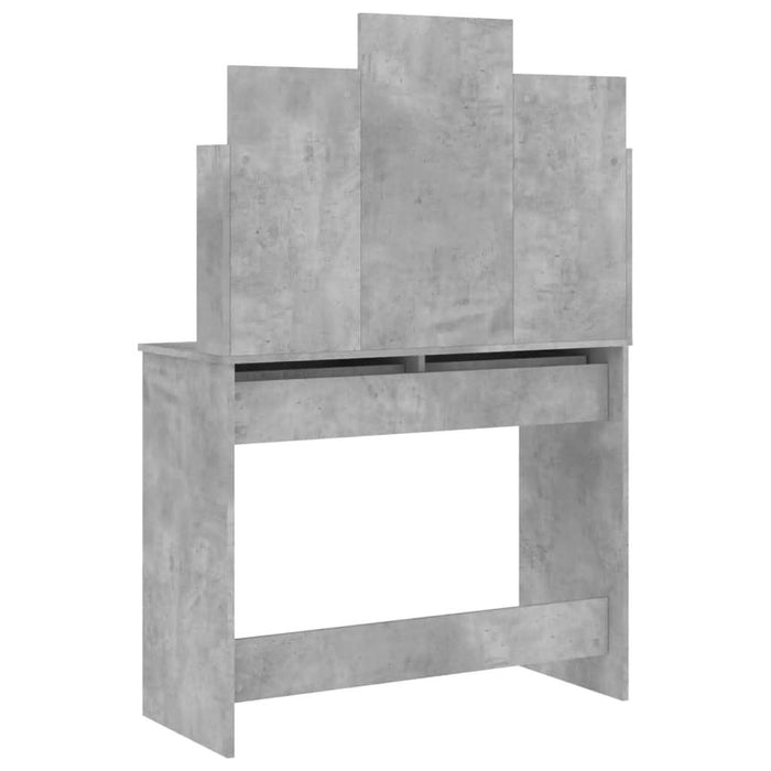 Masă de toaletă cu oglindă, gri beton, 96x39x142 cm - WALTI WALTI