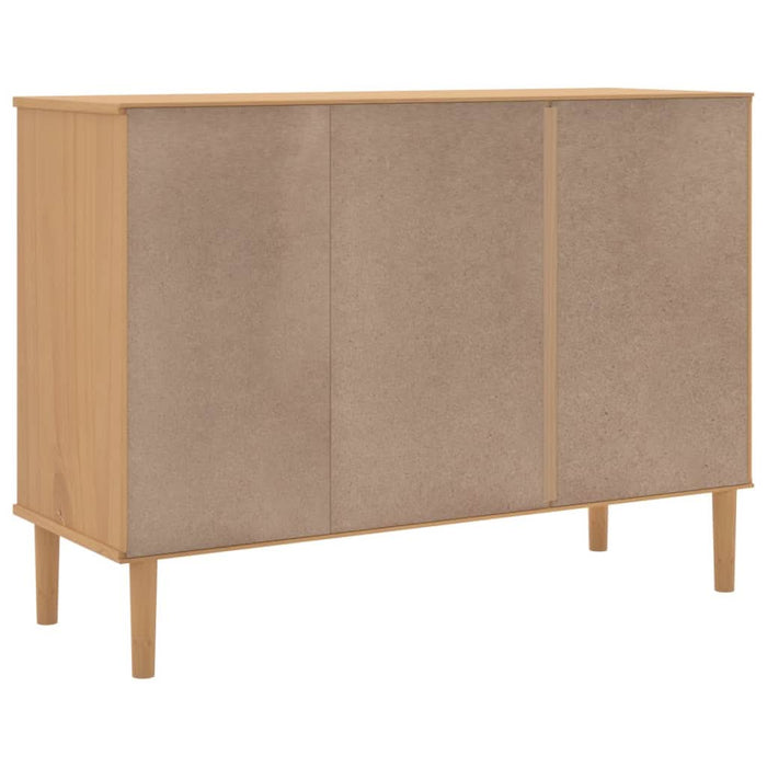 Servantă SENJA, aspect ratan maro, 112x40x80 cm, lemn masiv pin - WALTI WALTI