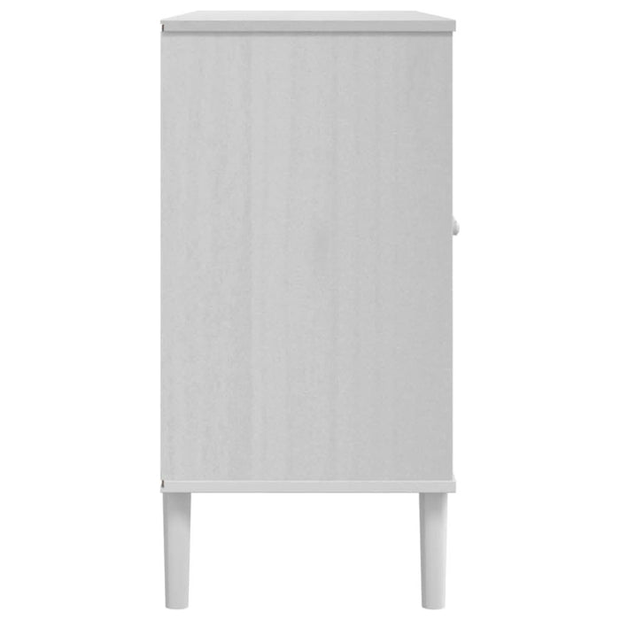 Servantă SENJA, aspect ratan alb, 112x40x80 cm, lemn masiv pin - WALTI WALTI
