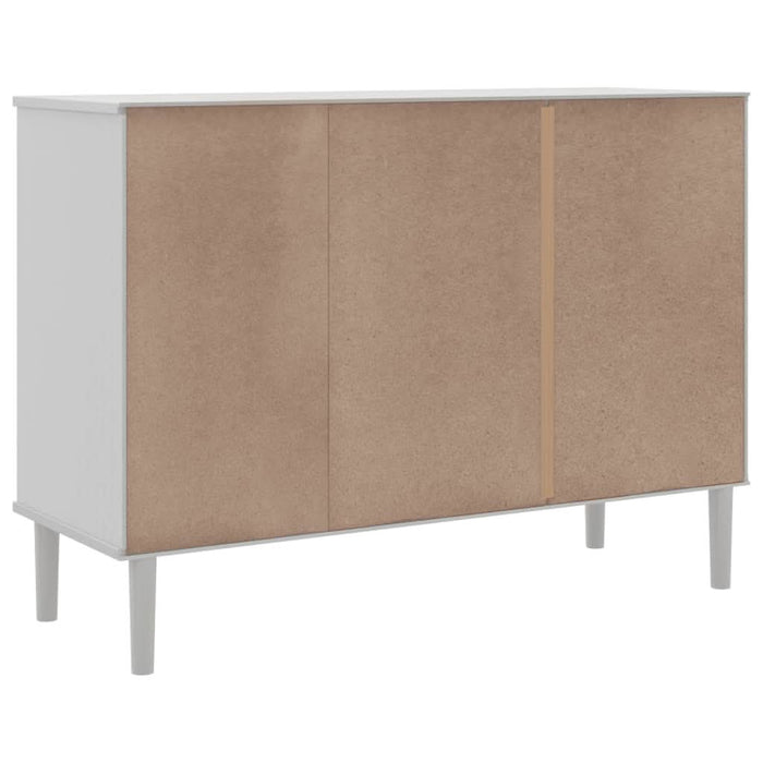 Servantă SENJA, aspect ratan alb, 112x40x80 cm, lemn masiv pin - WALTI WALTI