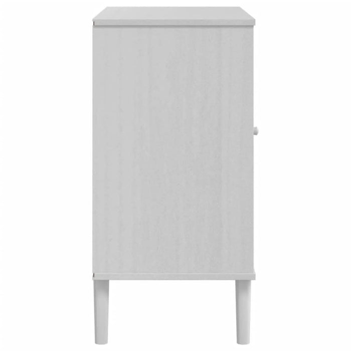 Servantă SENJA, aspect ratan alb, 80x40x80 cm, lemn masiv pin - WALTI WALTI