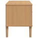 Comodă TV SENJA aspect ratan maro, 106x40x49 cm, lemn masiv pin - WALTI WALTI