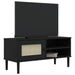 Comodă TV SENJA aspect ratan negru 106x40x49 cm lemn masiv pin - WALTI WALTI