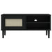 Comodă TV SENJA aspect ratan negru 106x40x49 cm lemn masiv pin - WALTI WALTI