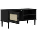 Comodă TV SENJA aspect ratan negru 106x40x49 cm lemn masiv pin - WALTI WALTI