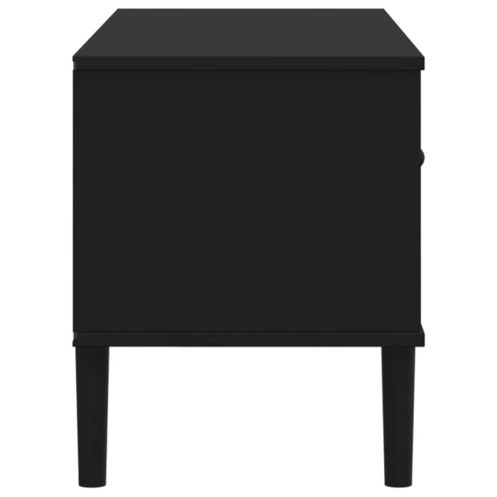 Comodă TV SENJA aspect ratan negru 106x40x49 cm lemn masiv pin - WALTI WALTI