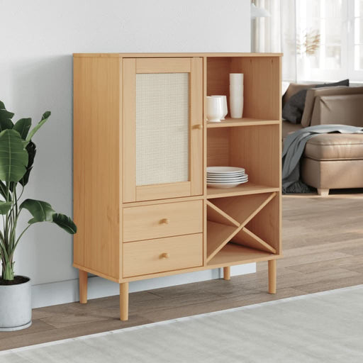 Dulap înalt SENJA aspect ratan maro, 90x40x112cm - WALTI WALTI