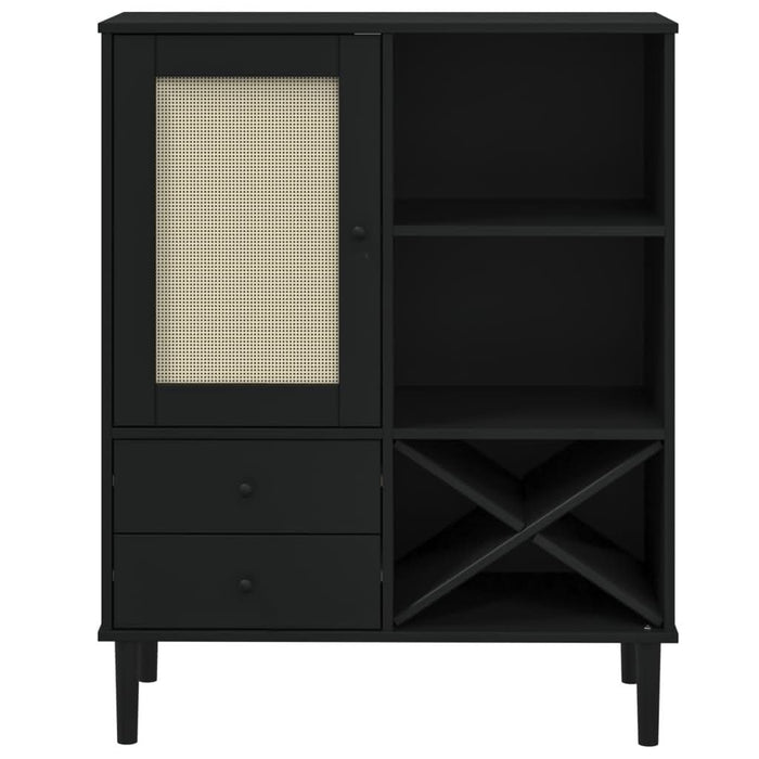 Dulap înalt SENJA aspect ratan negru, 90x40x112cm - WALTI WALTI