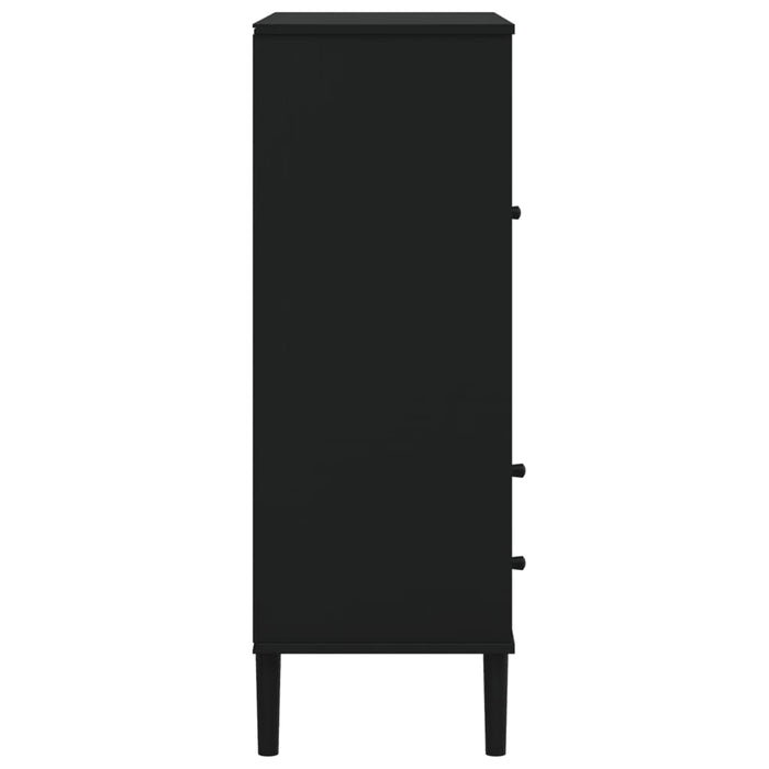 Dulap înalt SENJA aspect ratan negru, 90x40x112cm - WALTI WALTI