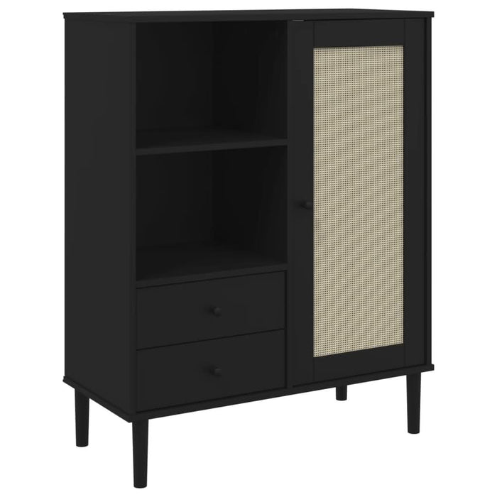 Dulap înalt SENJA aspect ratan negru, 90x40x112cm - WALTI WALTI