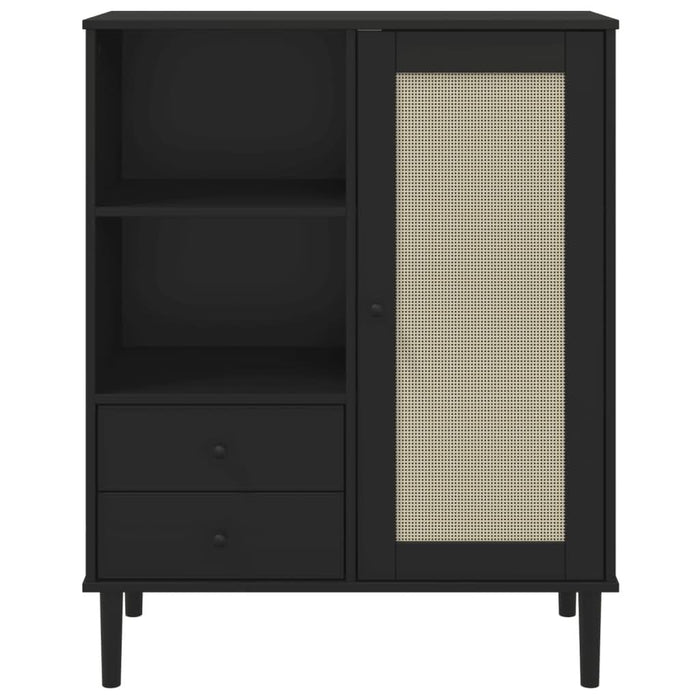 Dulap înalt SENJA aspect ratan negru, 90x40x112cm - WALTI WALTI