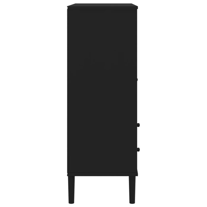Dulap înalt SENJA aspect ratan negru, 90x40x112cm - WALTI WALTI