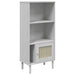 Bibliotecă SENJA aspect ratan alb 60x35x130 cm lemn masiv pin - WALTI WALTI
