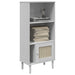Bibliotecă SENJA aspect ratan alb 60x35x130 cm lemn masiv pin - WALTI WALTI
