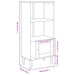 Bibliotecă SENJA aspect ratan alb 60x35x130 cm lemn masiv pin - WALTI WALTI