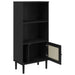 Bibliotecă SENJA aspect ratan negru 60x35x130 cm lemn masiv pin - WALTI WALTI
