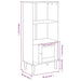 Bibliotecă SENJA aspect ratan negru 60x35x130 cm lemn masiv pin - WALTI WALTI