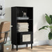 Bibliotecă SENJA aspect ratan negru 60x35x130 cm lemn masiv pin - WALTI WALTI