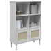 Bibliotecă SENJA, aspect ratan alb, 90x35x130 cm lemn masiv pin - WALTI WALTI