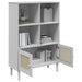 Bibliotecă SENJA, aspect ratan alb, 90x35x130 cm lemn masiv pin - WALTI WALTI