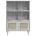 Bibliotecă SENJA, aspect ratan alb, 90x35x130 cm lemn masiv pin - WALTI WALTI