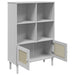 Bibliotecă SENJA, aspect ratan alb, 90x35x130 cm lemn masiv pin - WALTI WALTI