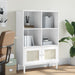 Bibliotecă SENJA, aspect ratan alb, 90x35x130 cm lemn masiv pin - WALTI WALTI