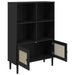 Bibliotecă SENJA aspect ratan negru 90x35x130 cm lemn masiv pin - WALTI WALTI
