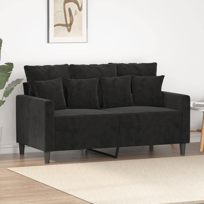 Canapea cu 2 locuri, negru, 120 cm, catifea - WALTI WALTI