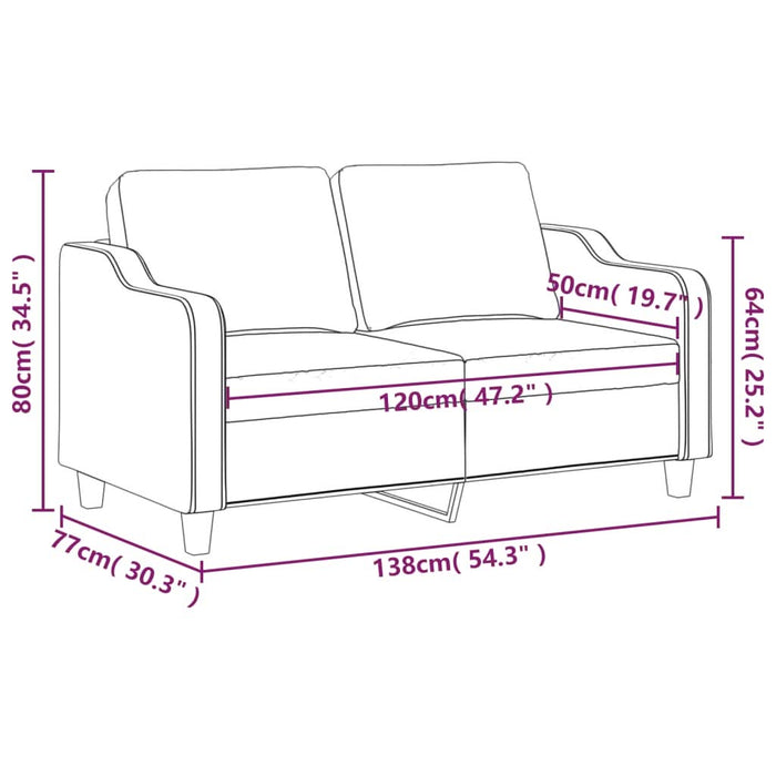 Canapea cu 2 locuri, gri închis, 120 cm, material textil - WALTI WALTI