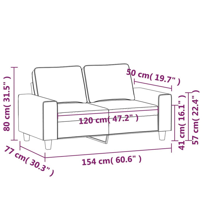 Canapea cu 2 locuri, maro, 120 cm, material textil - WALTI WALTI
