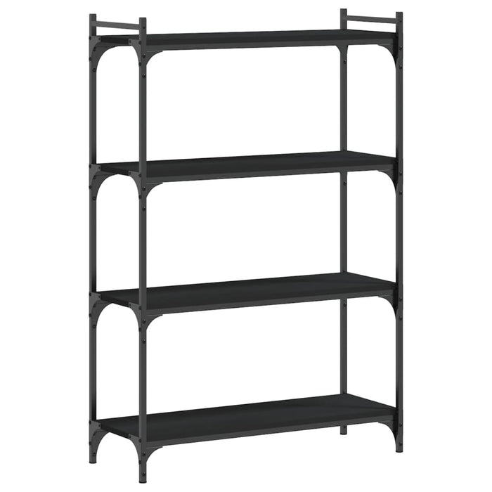 Bibliotecă cu 4 niveluri, negru, 80x30x120 cm, lemn prelucrat - WALTI WALTI