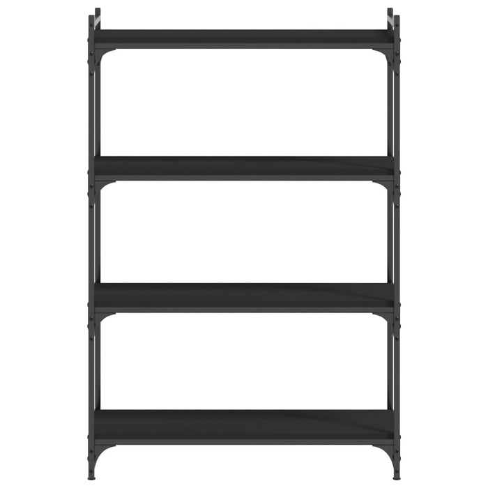 Bibliotecă cu 4 niveluri, negru, 80x30x120 cm, lemn prelucrat - WALTI WALTI