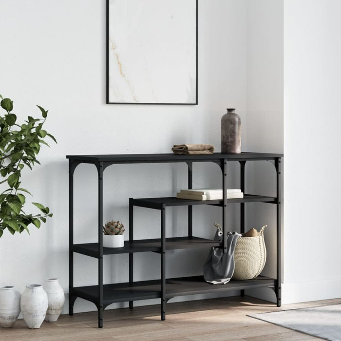 Măsuță consolă cu rafturi, negru, 100x35x75 cm - WALTI WALTI