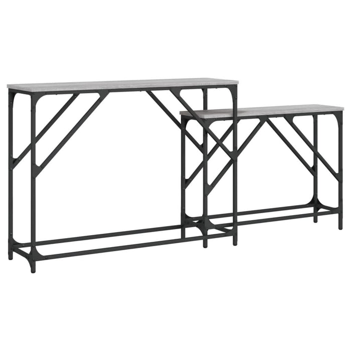 Mese console suprapuse, 2 buc, gri sonoma, lemn prelucrat - WALTI WALTI
