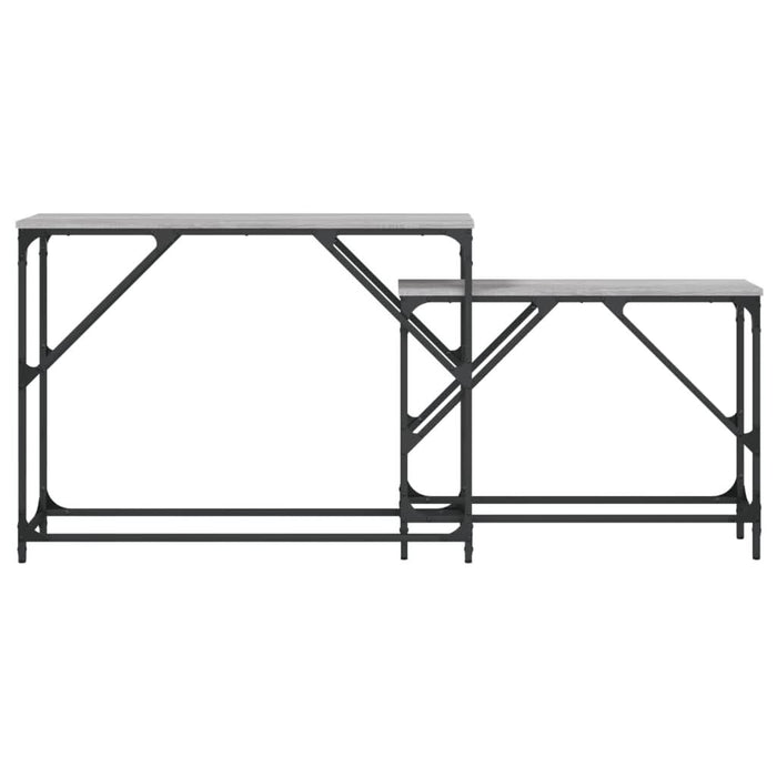 Mese console suprapuse, 2 buc, gri sonoma, lemn prelucrat - WALTI WALTI