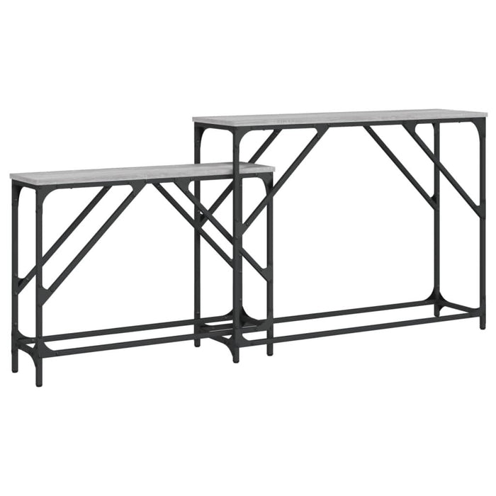 Mese console suprapuse, 2 buc, gri sonoma, lemn prelucrat - WALTI WALTI