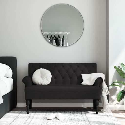 Bancă cu spătar, negru, 120x62x75,5 cm, textil - WALTI WALTI