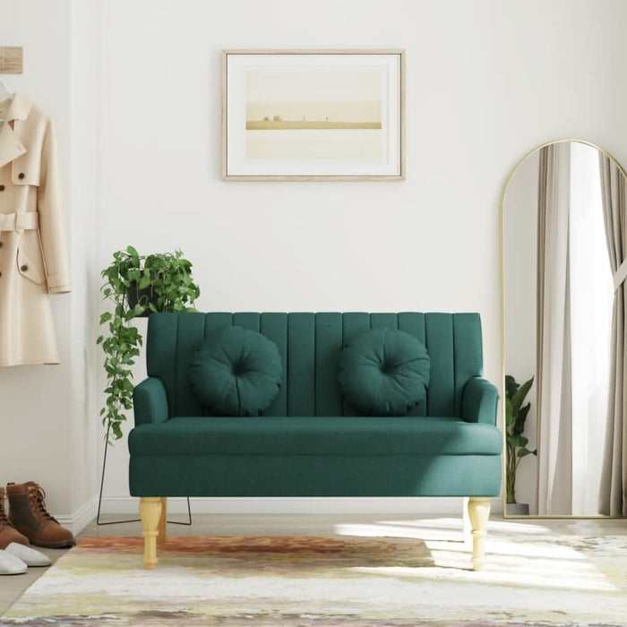 Banchetă cu perne, verde închis, 113x64,5x75,5 cm, textil - WALTI WALTI