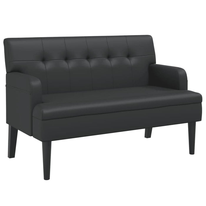 Banchetă cu spătar, negru, 112x65,5x75 cm, piele ecologică - WALTI WALTI