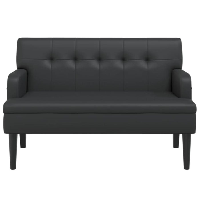 Banchetă cu spătar, negru, 112x65,5x75 cm, piele ecologică - WALTI WALTI