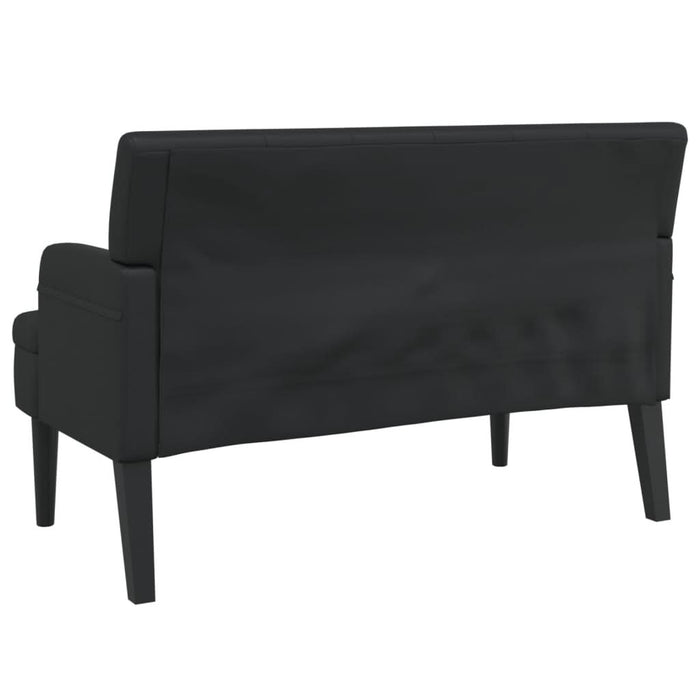 Banchetă cu spătar, negru, 112x65,5x75 cm, piele ecologică - WALTI WALTI
