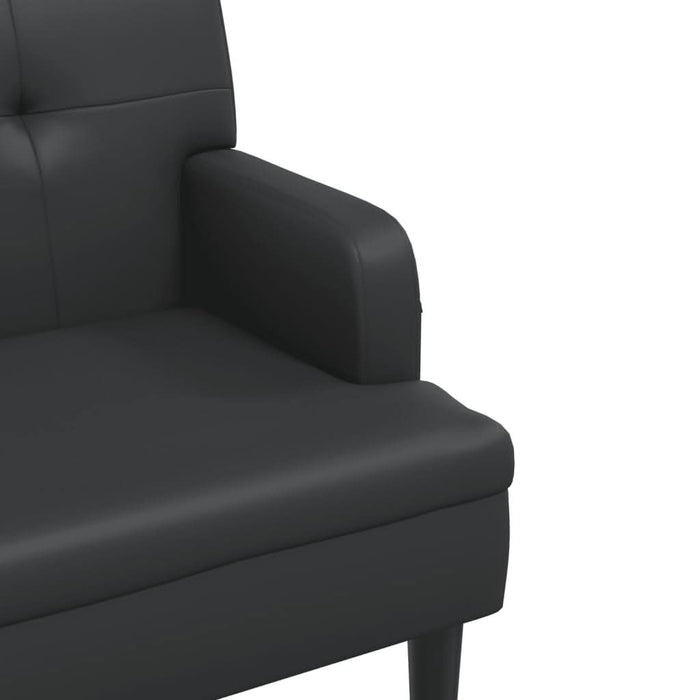 Banchetă cu spătar, negru, 112x65,5x75 cm, piele ecologică - WALTI WALTI
