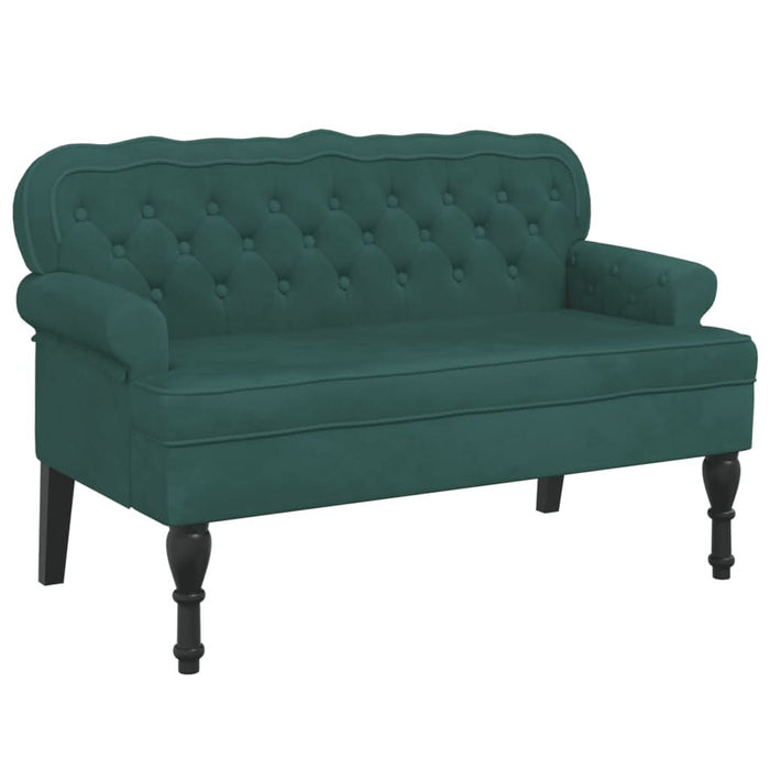 Banchetă cu spătar, verde închis, 119,5x64,5x75 cm, catifea - WALTI WALTI