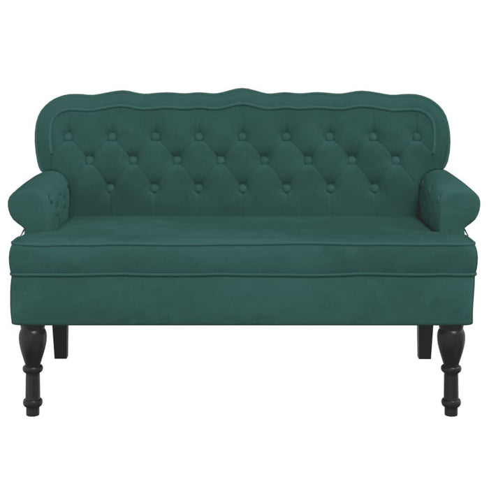 Banchetă cu spătar, verde închis, 119,5x64,5x75 cm, catifea - WALTI WALTI