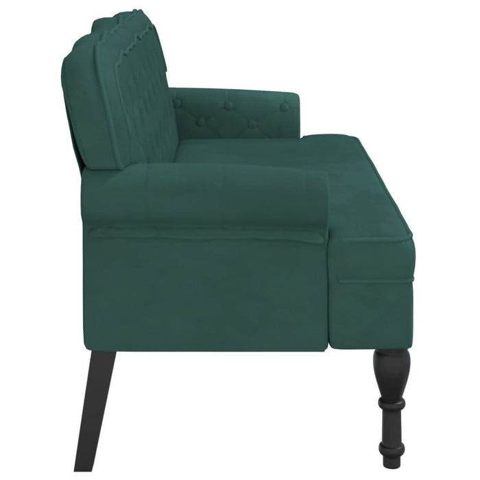 Banchetă cu spătar, verde închis, 119,5x64,5x75 cm, catifea - WALTI WALTI